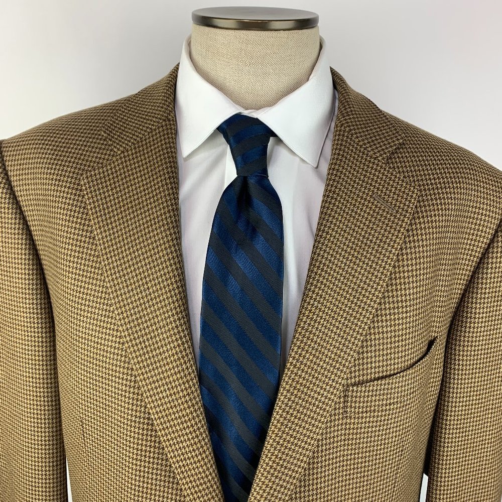 Ermenegildo Zegna Brown Houndstooth Sport Coat 2 Button Jacket